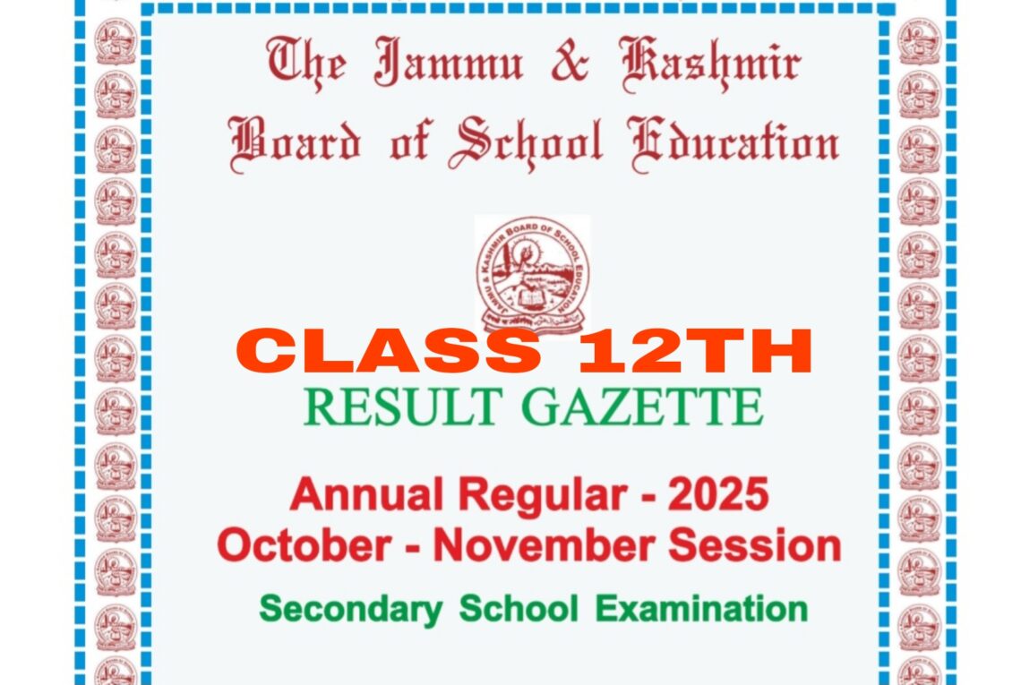 JKBOSE 12th Result Gazette 2025 Released: Check PDF and Download Process